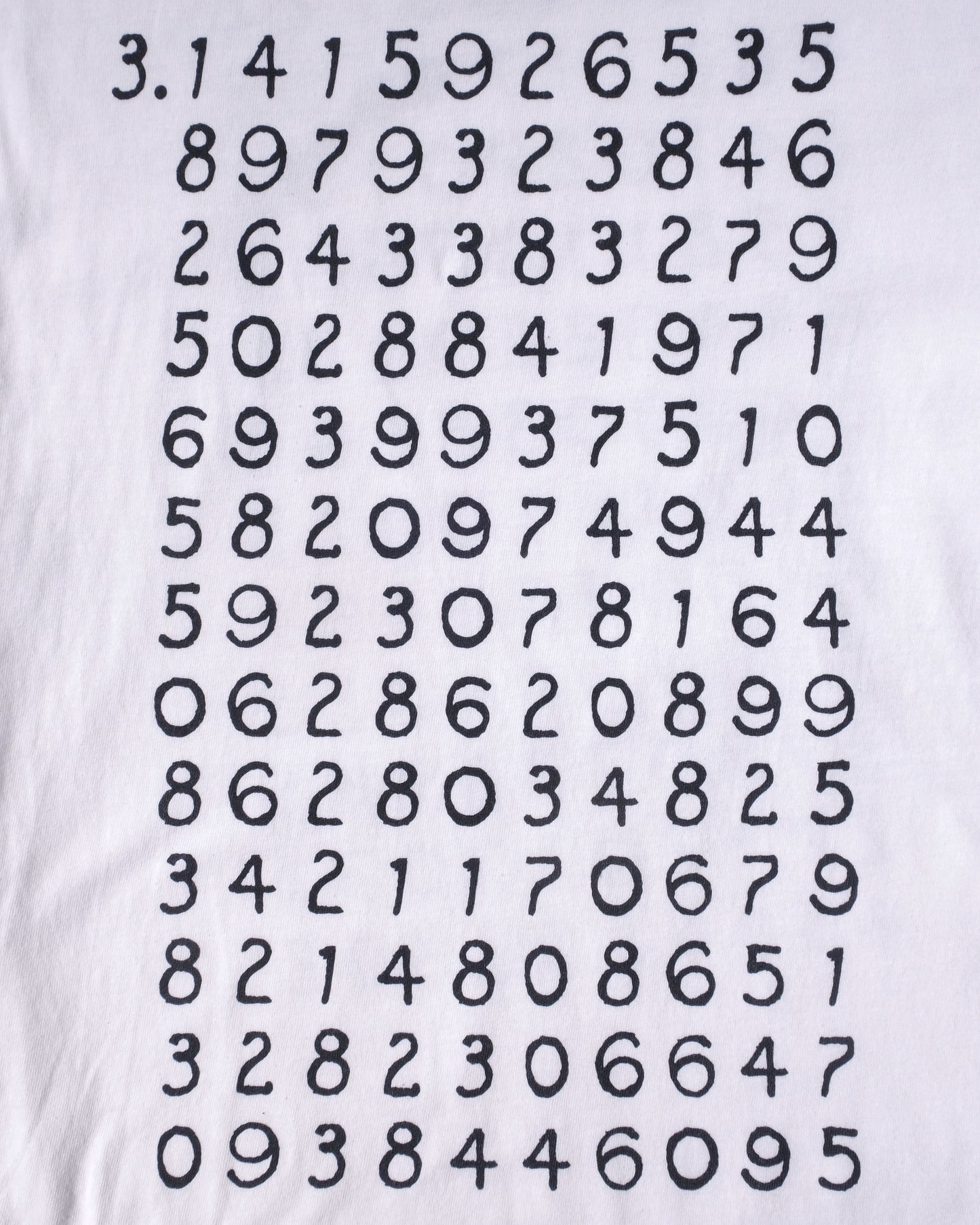 It's irrational! 260 decimal digits of pi t-shirt, March 14